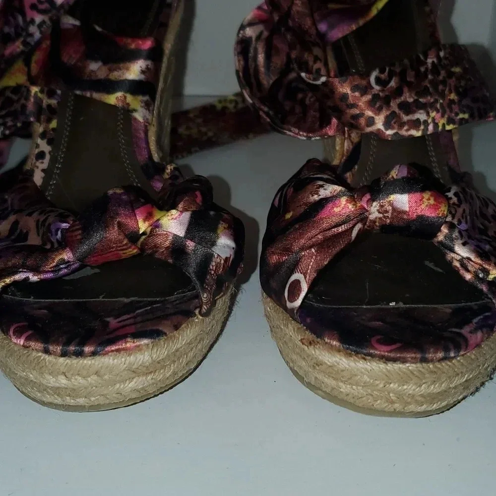 Impo Tipsy Wedge Strap Up Espadrilles Size 10M